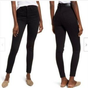 MADEWELL 11" High Rise Skinny Black Distressed Denim Jeans {M3112} Size 28